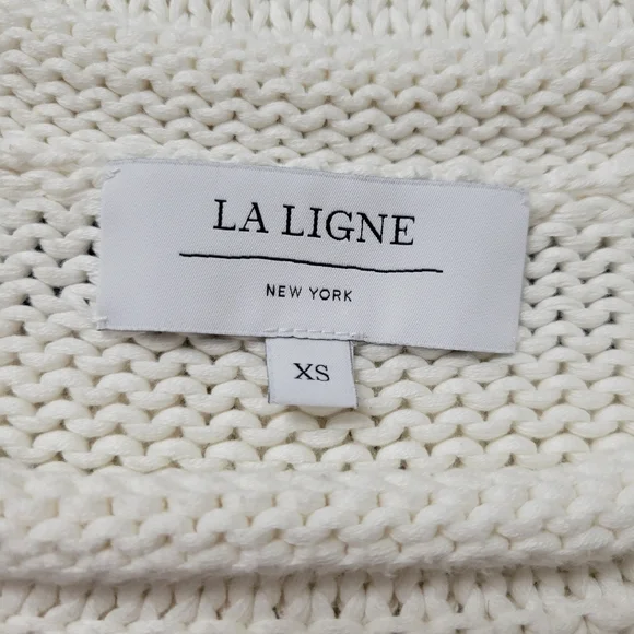 LA LIGNE White/ Navy Blue Marina Striped Sweater Size XS - Picture 9 of 11